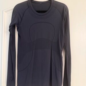 Dark Gray Long Sleeve Athletic Top
